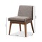 Baxton Studio Walnut Wood Finishing and Gravel Upholstered Dining Side Chair, PK2 133-7146 - alternate 4